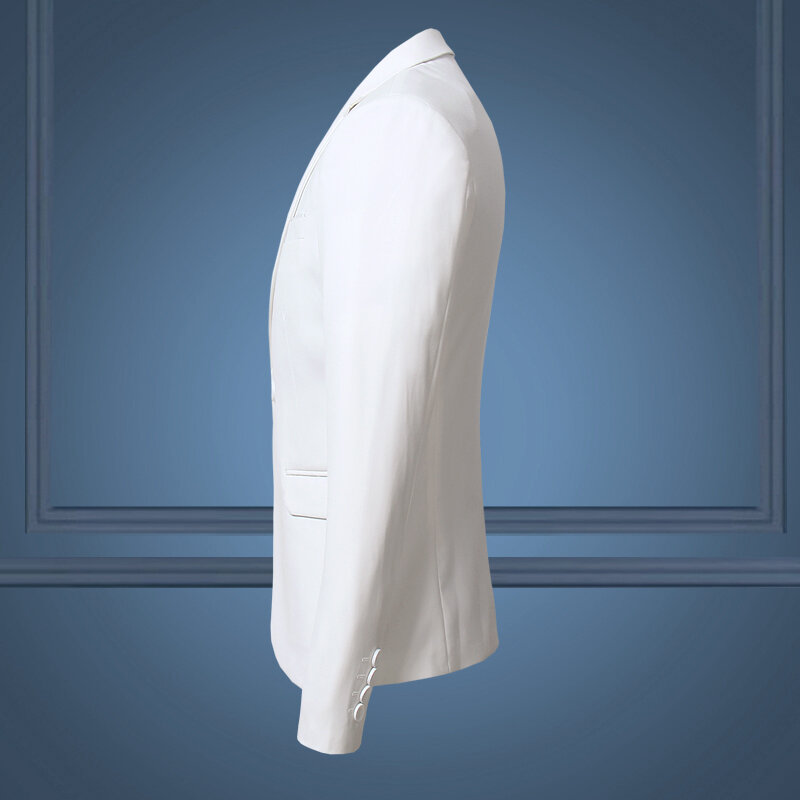بدلة رجالية غير رسمية ، بدلة بيضاء نحيفة ، ذات علامة تجارية كبيرة الحجم ، نمط غير رسمي ، تدفق نقي ، سترات رجالية