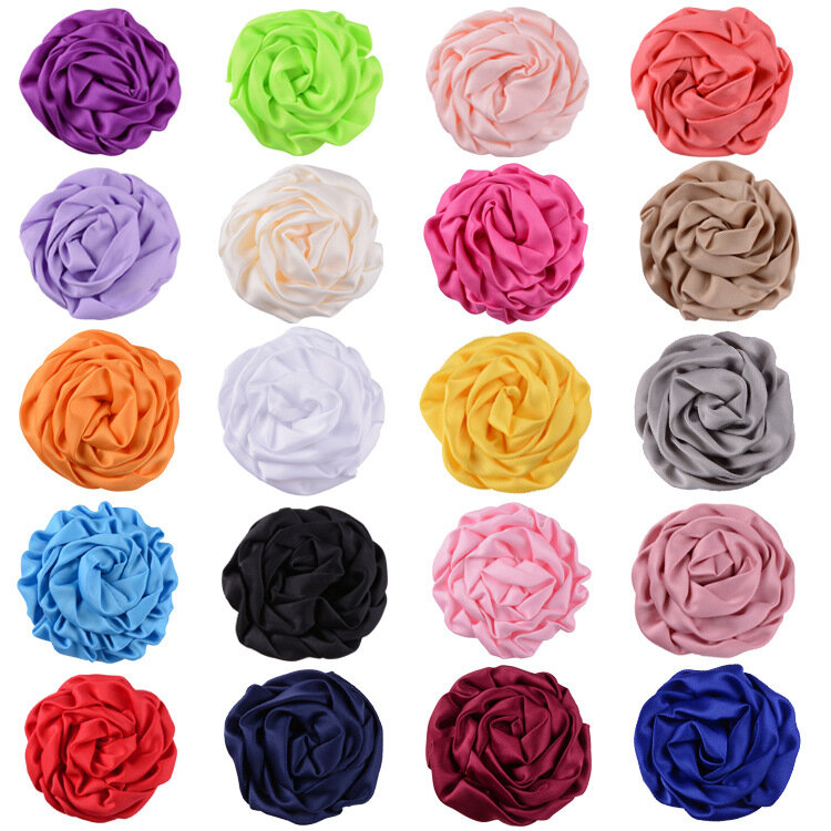 Nishine 50pcs/lot Rolled Roses Flower Hair Accessories for Kids Women DIY Accessories Boutique Hair Flower Party Decoration