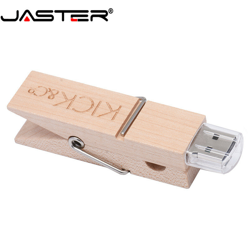 JASTER kẹp gỗ đèn LED CỔNG USB 4GB 8GB cầm Pendrive 16GB pensenality kẹp Thẻ Nhớ Pendrive Logo khả năng tùy biến Tặng