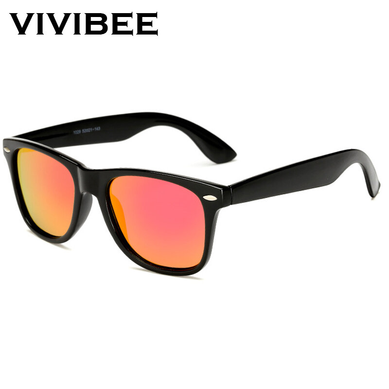 VIVIBEE 클래식 선글라스 남자 편광 된 2022 여성 미러 블루 렌즈 스퀘어 야간 운전 UV400 보호 여름 태양 안경