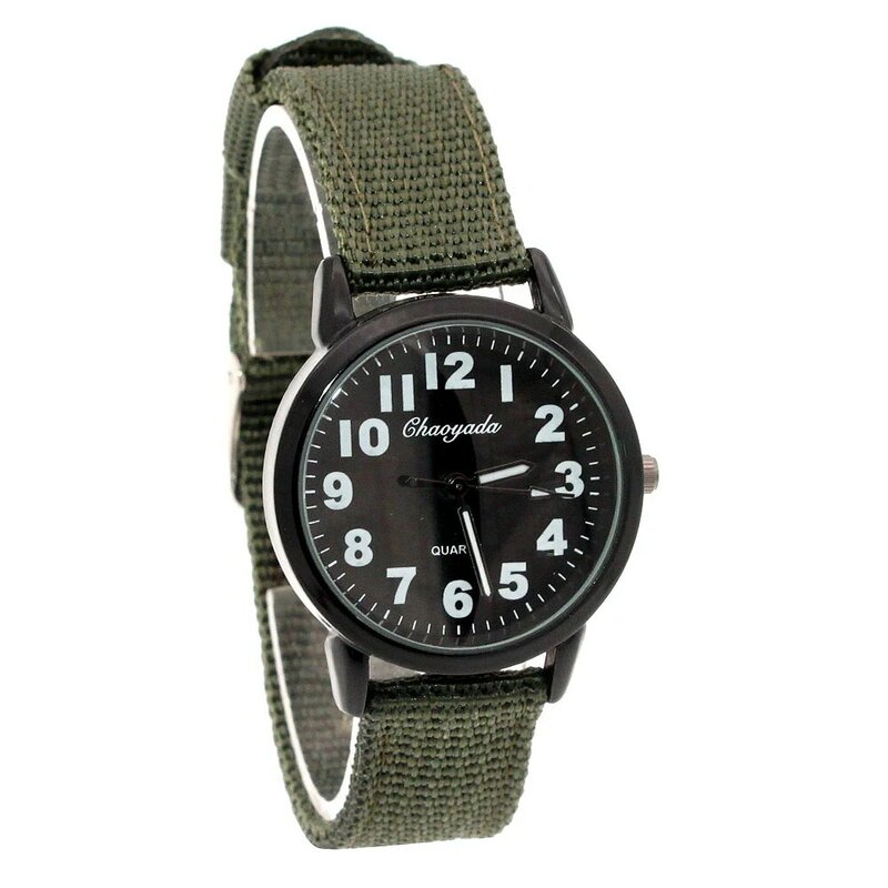 เด็กเด็กนาฬิกาทหารผ้าไนล่อนเด็กนักเรียนหญิงนาฬิกาควอตซ์ Analog Army Men ผู้หญิงนาฬิกาข้อมือควอตซ์ U92