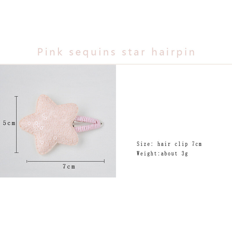 Pinzas para el pelo de fiesta rosa para niña, accesorios para el cabello con lentejuelas y estrellas, horquilla con cuentas, horquillas para la cabeza