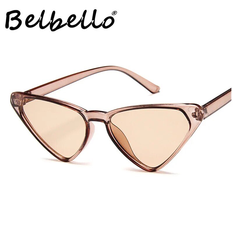 Belbello Adult Cat Eyes Sunglasses Women Retro Vintage Sunglasses Men Fashion Tourism Driving Sunglasses Casual Acrylic UV400