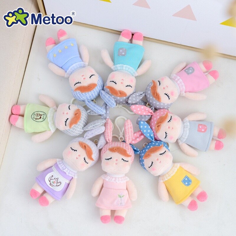 Metoo-Mini muñeco de peluche de animales para niñas, juguete suave de Angela Rabbit, gaviota, unicornio, León, panda, oso, koala, cerdo colgante