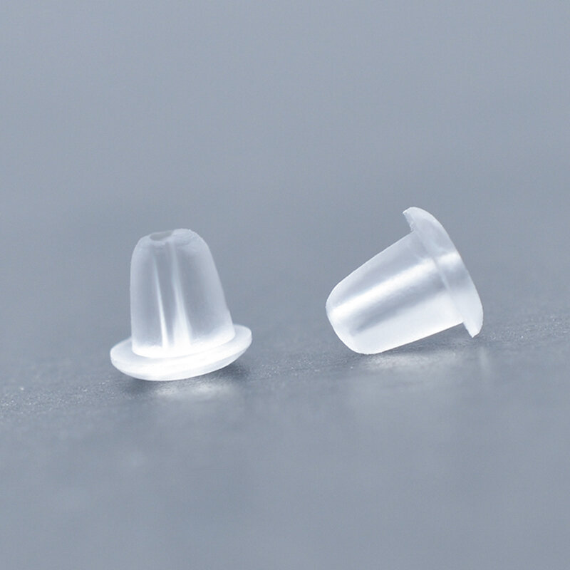 200 Uds./lote de pendientes de silicona con forma de bala, pendientes de plástico para tapar las orejas, accesorios de joyería antialérgicos