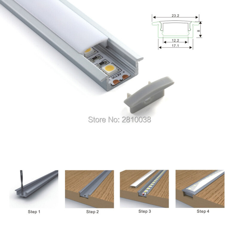 500X2 M Sets/Lot Fabriek promotionele aluminium profiel voor ledstrips en Platte T led extrusie kanalen voor muur plafond