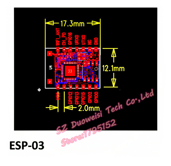 ESP8266 シリアルポート無線 lan ESP-03