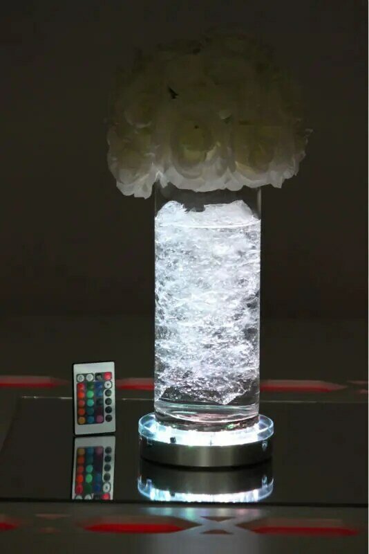 60pcs/Lot New Technology LED Vase Crystal Base Lights Multicolor MultiFunction 3AA Battery Operated  Wedding Centerpieces Light