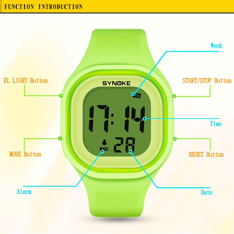 SYNOKE-reloj Digital para niños y niñas, pulsera deportiva, resistente al agua, para estudiantes y niños mayores de 12 años
