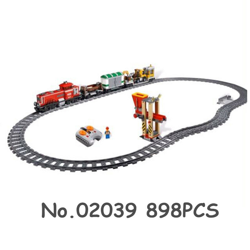 Строительные блоки городской грузовой поезд наборы моторная техника пассажирские радиоуправляемые поезда блочная дорога 60052 60098 60051 Развив...