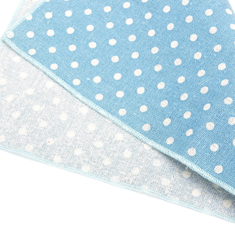 25*25 ซม. ใหม่ผู้ชายผ้าลินินผ้าฝ้ายสแควร์ Polka Dot ผ้าเช็ดหน้าหน้าอกผ้าเช็ดตัวพรหมงานแต่งงานชุด Hankies ของขวัญ