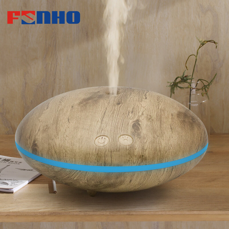 PIVOKA 400ml USB Aroma Essential Oil Diffuser Ultrasonic Air Humidifier with Wood Grain LED Lights Difusor Aromaterapia for Home