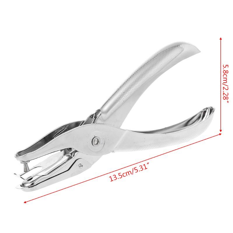 School Office Metal Single Hole Puncher Hand Paper Punch Scrapbooking Punches 6 Pages 3mm 10166