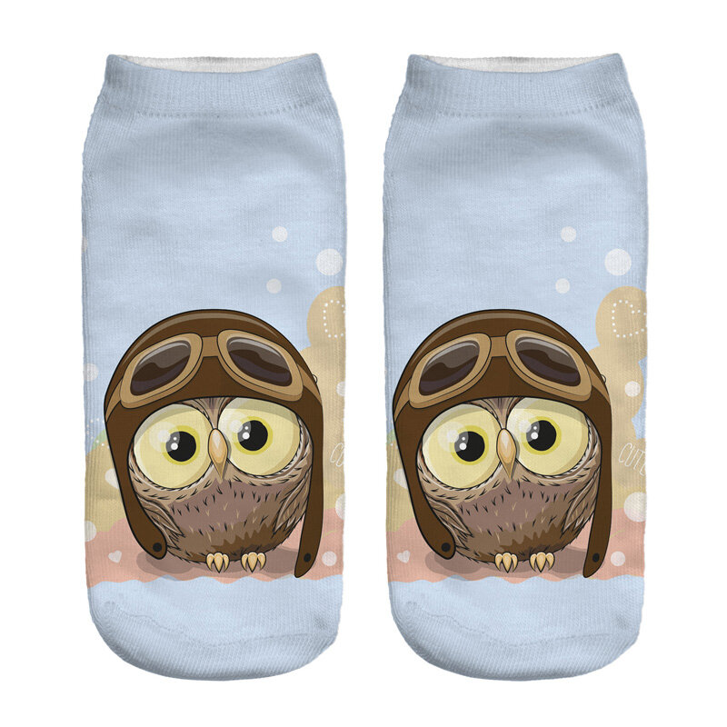 2017 New Arrival Fashion Owl Socks Women Cute Owl Print Socks Casual Women Girls Ankle Socks Hot Sale Drop Shipping