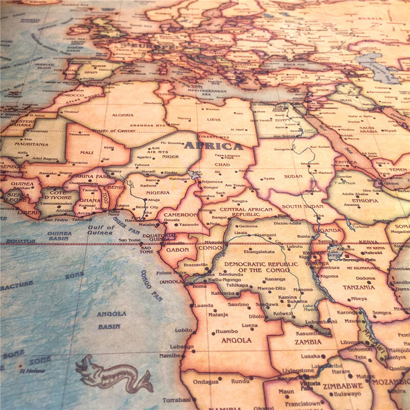 Vintage World naklejka ścienna z mapą plakat retro sztuka do salonu rzemiosło mapy świata bar cafe Pub malowanie duży rozmiar 100x50cm