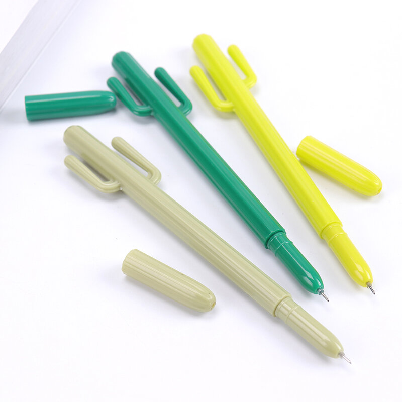 1PC Cute Creative Cactus Gel Pens Stationery Office Supplies Plant Gel Pen Black Ink 0.38mm For School Writing