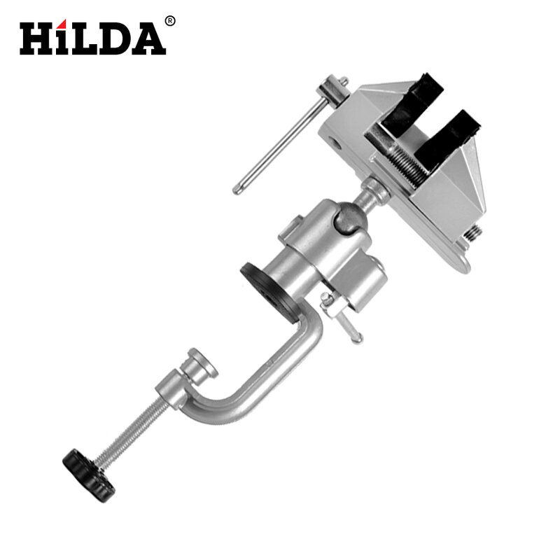Hilda mesa vise bancada vice liga de alumínio 360 graus rotação universal torno preciso mini braçadeira de torno alloet dremel acessórios