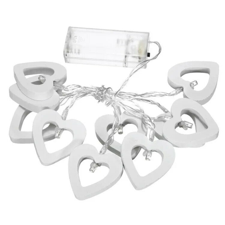 Guirlande lumineuse en forme de cœur à 20 LED, 2M, alimentée par batterie, pour jardin de noël, fête de mariage, accessoires