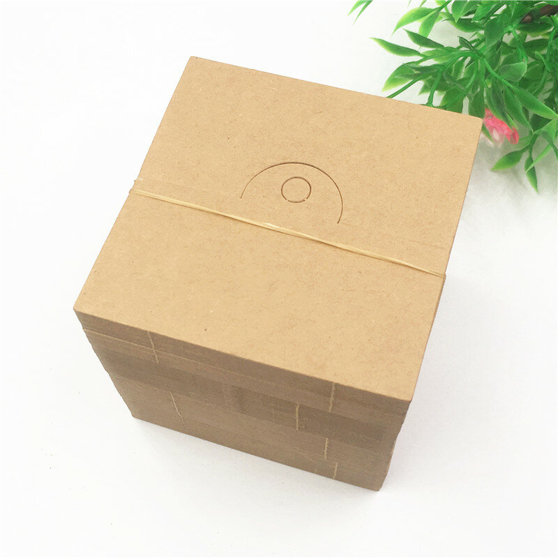 Handmade Brown Kraft Square Folding Cards With Opp Bags Matching Bracelet Necklace Jewelry Display Card Paper Cardboard 24Pcs