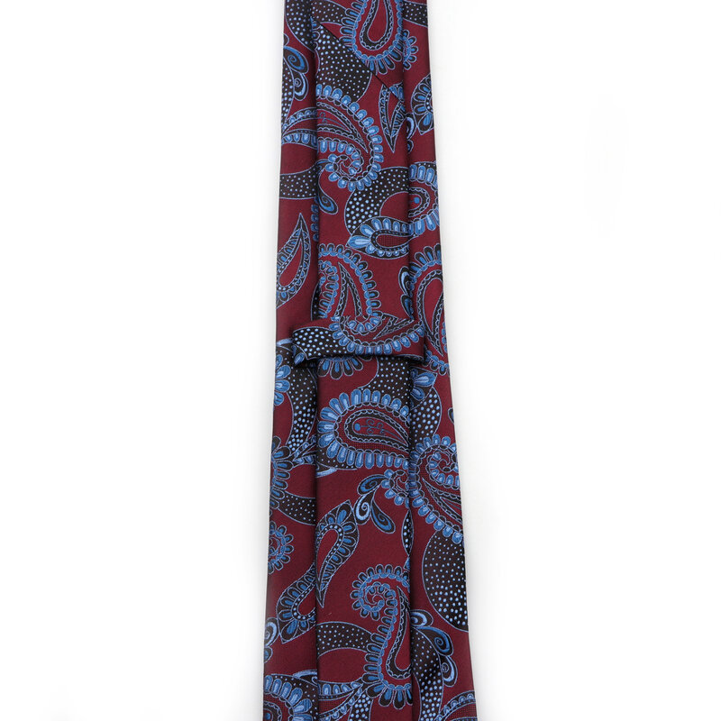 Gravatas de luxo com design de caxemira, gravatas clássicas de 8cm em poliéster, estilo casual e negócios