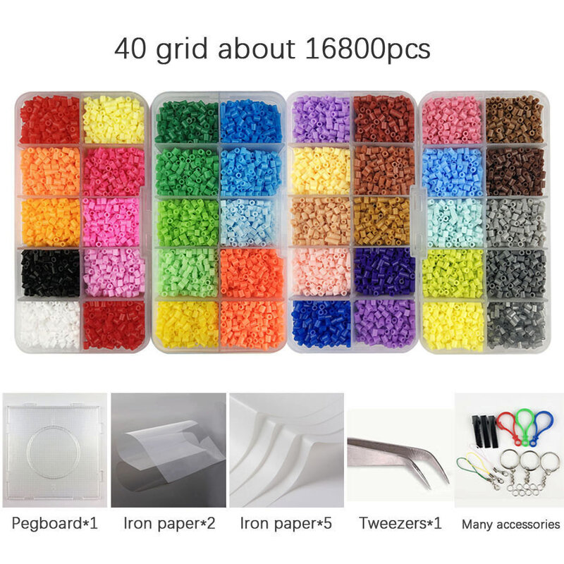 20-80 colori Mini 2.6 Hama Beads kit e modello di strumento giocattolo educativo Perler Fuse Bead Jigsaw Puzzle 3D per bambini