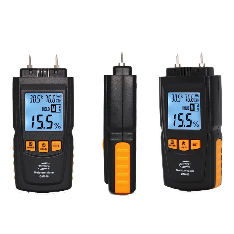 GM610/GM605 đồng hồ đo ẩm, kim đo độ ẩm gỗ, độ ẩm gỗ tester, hàm lượng nước tester