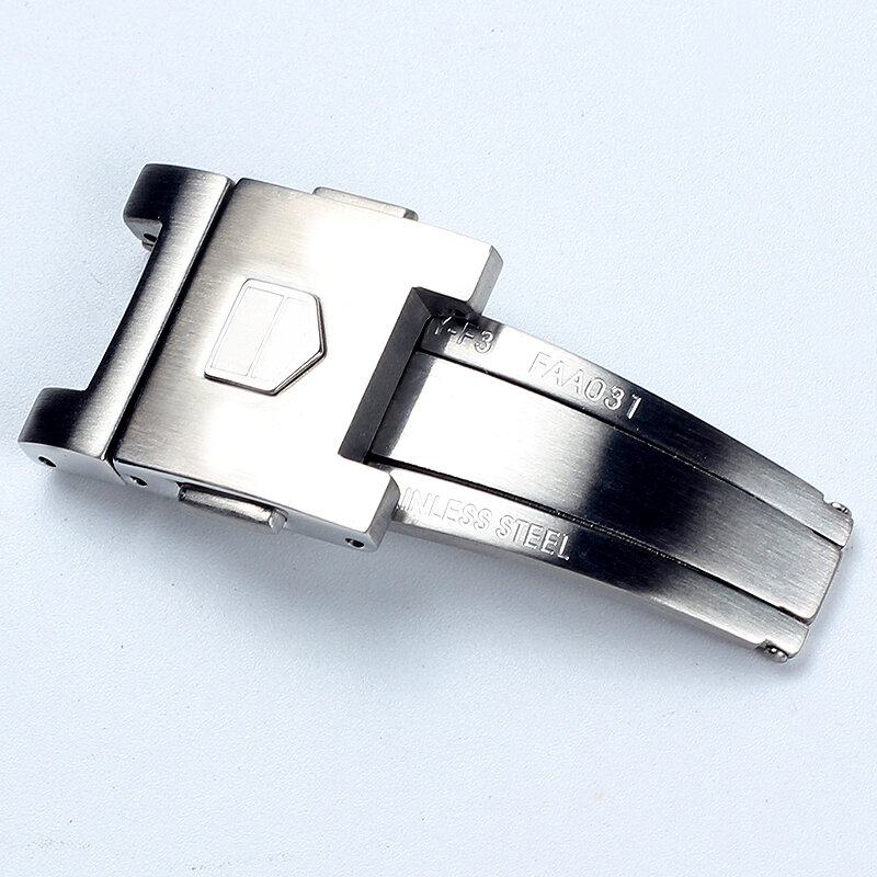 Zegarek zapięcie pasek na metkę skórzane paski do zegarków zapięcie klamry HEUER srebrzysty Metal solidnym zapięciem dwustronne zatrzaski
