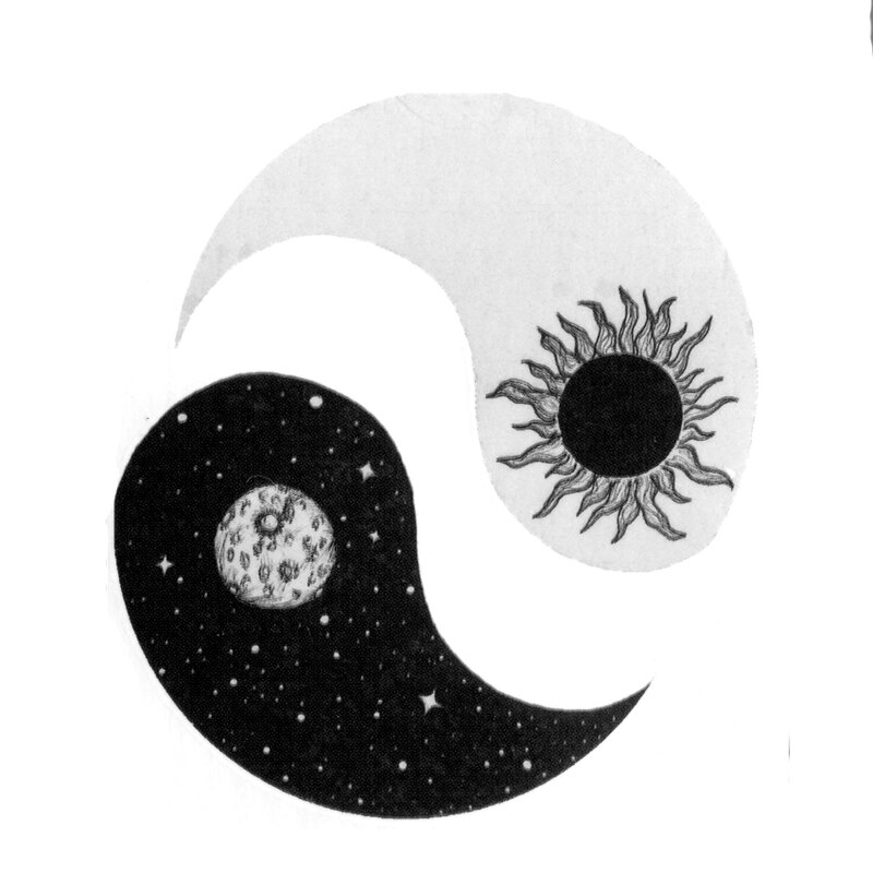 Matahari dan Bulan Yin dan Yang Tahan Air Tato Sementara Stiker untuk Pria dan Wanita Seni Tubuh Tato Kecantikan Tatoo Temporaryt