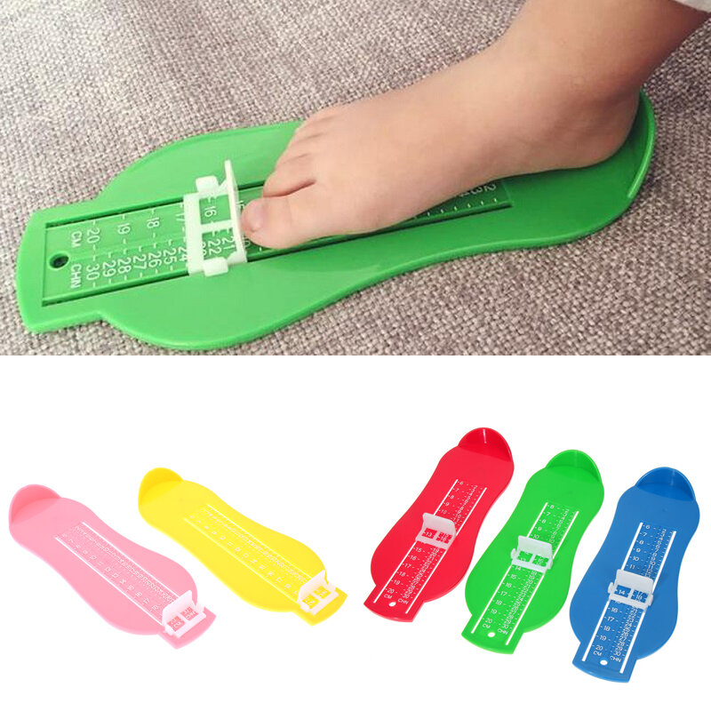 Alat Ukur Kaki Bayi Anak-anak 7 Warna Sepatu Pengukur Ukuran Penggaris Tersedia ABS Mobil Bayi Rentang Dapat Disesuaikan Ukuran 0-20Cm