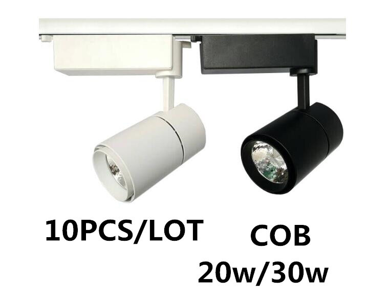 10 sztuk 3 linii 20 W/30 W COB LED toru światła led lampy kolejowe diody LED reflektory oświetlenie oprawa do sklepu sklep oświetlenie punktowe AC 240 V