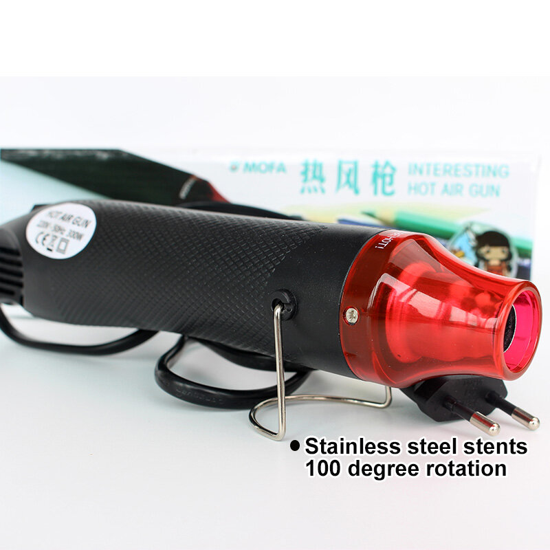 Pistolet à Air chaud électrique pistolet à Air chaud pour bricolage en utilisant un outil électrique avec siège de soutien 220V 300W sèche-cheveux à souder en électrique