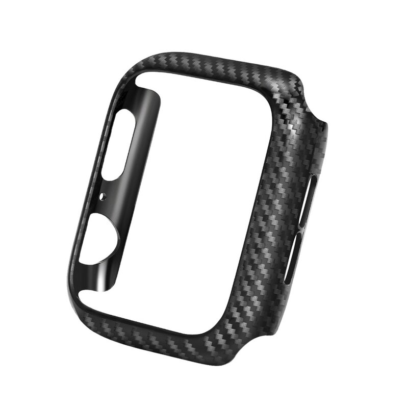 Funda protectora de marco de carbono para Apple Watch 4 bandas 42mm 38mm 44mm 40mm fundas de reloj parachoques accesorios para iwatch series 3 2 1