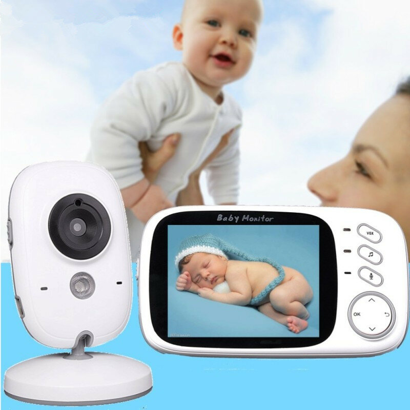 Baby Monitor Vídeo Sem Fio com Visão Noturna, Câmera de Segurança, Babá Babá, 2 Way Audio Talk, 3.2 "LCD, 2.4G