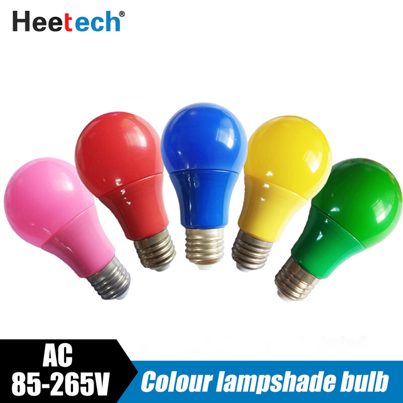 Bombilla LED colorida para decoración del hogar, barra de luz Led E27 de 3W, 5W, 7W, 9W, 12W, rojo, azul, verde, amarillo, rosa, KTV, fiesta