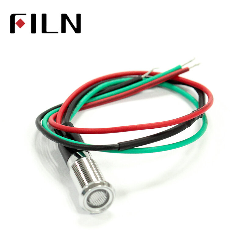 FILN-luz indicadora led con cable, FL1M-8FW-D, 8mm, rojo, verde, metal, 6v, 36v, 110v, 220v, bicolor, 12v