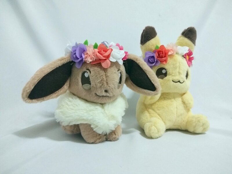 Pokemon Pikachu and Eevee Easter limited Stuffed toy doll plush toy doll Birthday presents for children Christmas gift Halloween