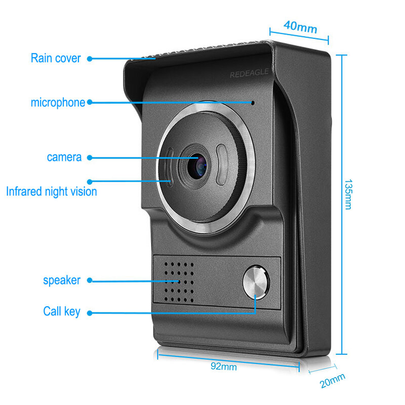 Single 700TVL Color Door Camera Outdoor Entrance Machine Unit for Home video door phone intercom Access Control System