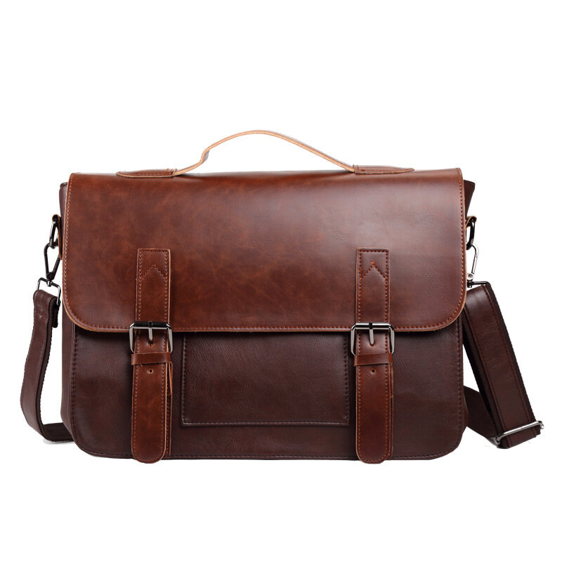 Bag men's Leather briefcase Male man laptop bag natural Leather for men Messenger bags men's briefcases