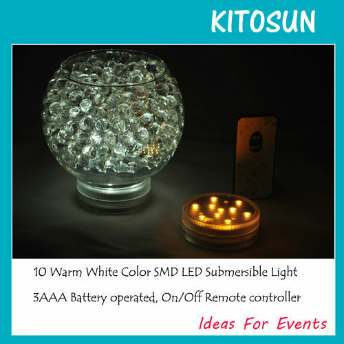 20 pz/lotto 3AAA batteria Super luminoso bianco/bianco caldo impermeabile LED vaso di fiori luce sommergibile luce floreale