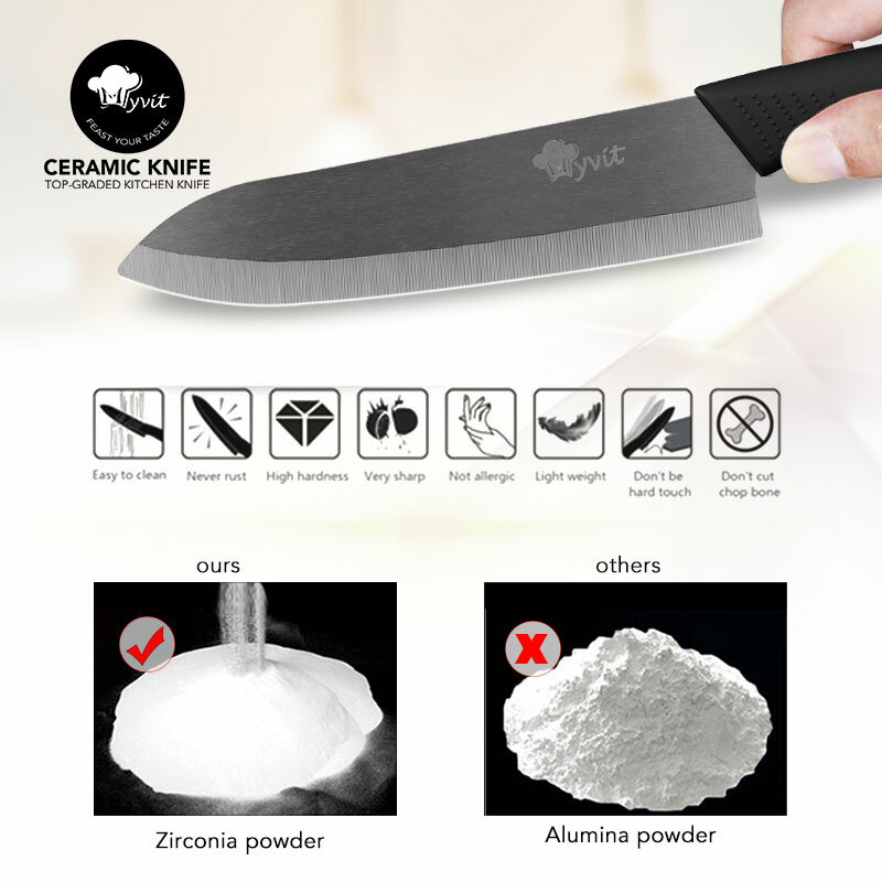 Kitchen knives Ceramic Knives Accessories set 3" Paring 4" Utility 5" Slicing 6" chef Knife+Holder+Peeler Black Blade