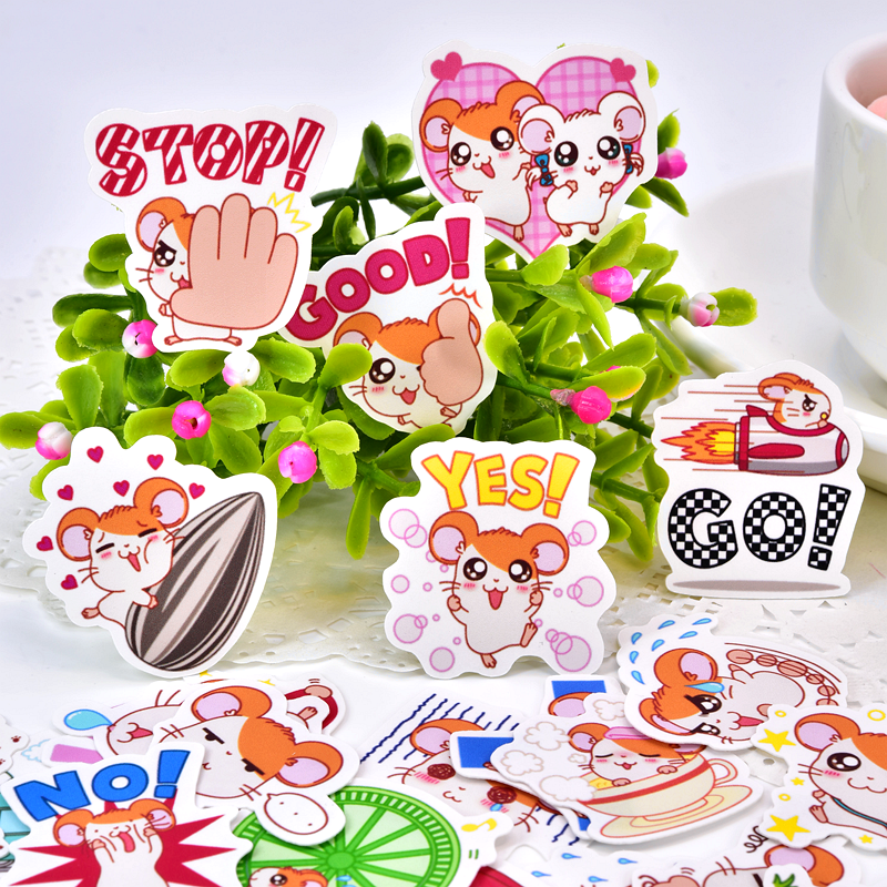 40 stks Creatieve Leuke Self-made animal Hamtaro Scrapbooking Stickers/Decoratieve Sticker/DIY Craft Fotoalbums/ waterdicht