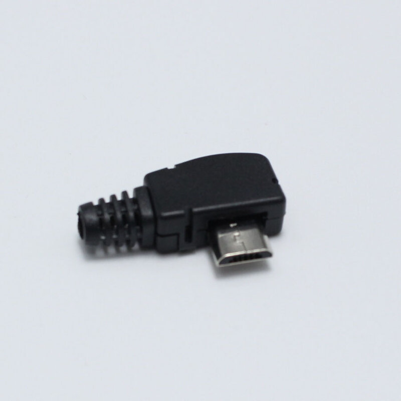 10sets DIY Mini / Micro USB 5Pin Welding Male Plug Connector 4 in 1 90 / 180 Degrees Connector Adaptor for OD 4.0mm Wire Black