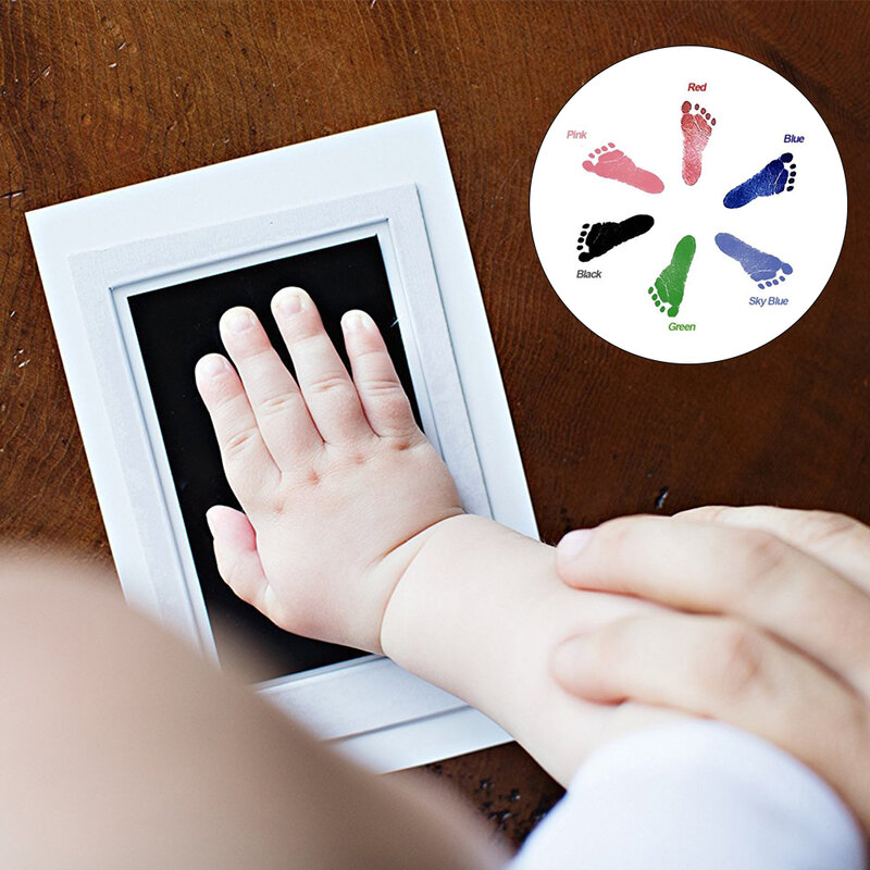 Cuidados Com o bebê Não-Tóxico Bebê Inkpad Handprint Pegada Imprint Fundição Kit Mão Pai-Filho Infantil Impressão Digital Marca D' Água Brinquedo