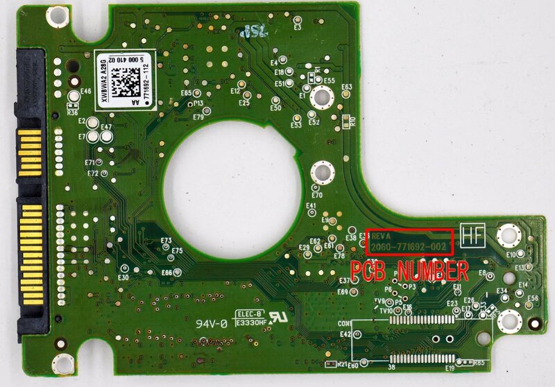 Western Digital placa de circuito de disco duro, 2060, 771692, 002, REV P1, 2060, 771692, 002, 2060, 771692, 002 / 771692-102