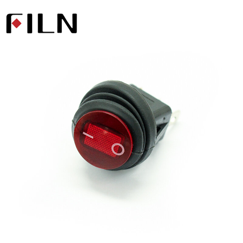 Kcd1-101 waterdichte verzegelde rood geel blauw groen lamp 220 v 12 v 24 v 110 v 6 v led lamp op off ronde rocker switch