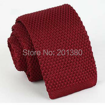 2019 Solid Knit Merah Kurus Leher Dasi untuk Pria Wol Crochet Hitam Dewasa Dasi Biru Dasi
