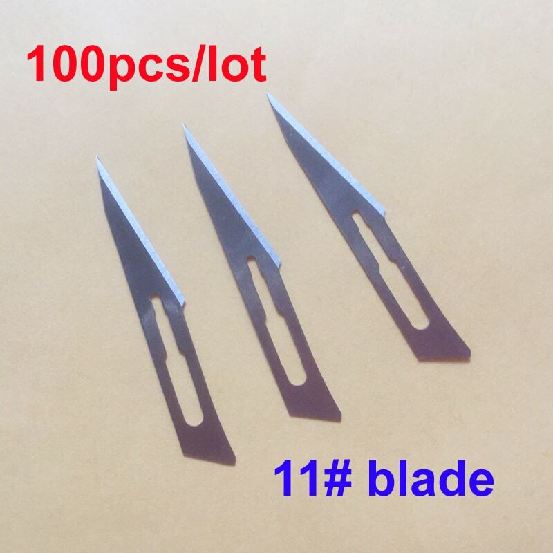 100 teile/los Klinge 11# Chirurgie Skalpell Eröffnung Reparatur Werkzeuge Messer für Einweg Sterile/Handy/Schönheit/DIY