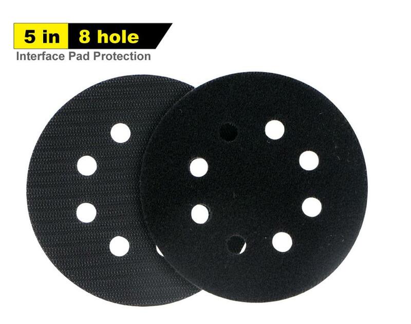 2 stuks 5 Inch 8 Gaten Interface Pad Bescherming Disc Zwart-Haak en Lus