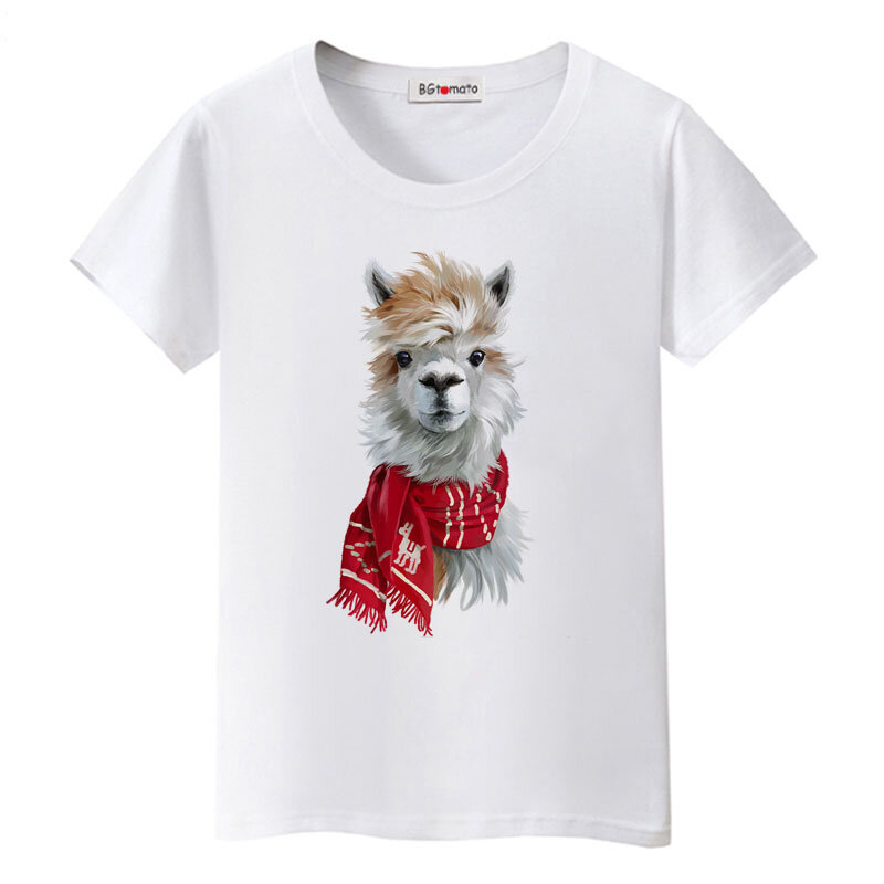 Футболка BGtomato 3D с альпакой, суперкрутая забавная 3D футболка с животными, горячая Распродажа, популярная Стильная Милая футболка, модная уличная футболка