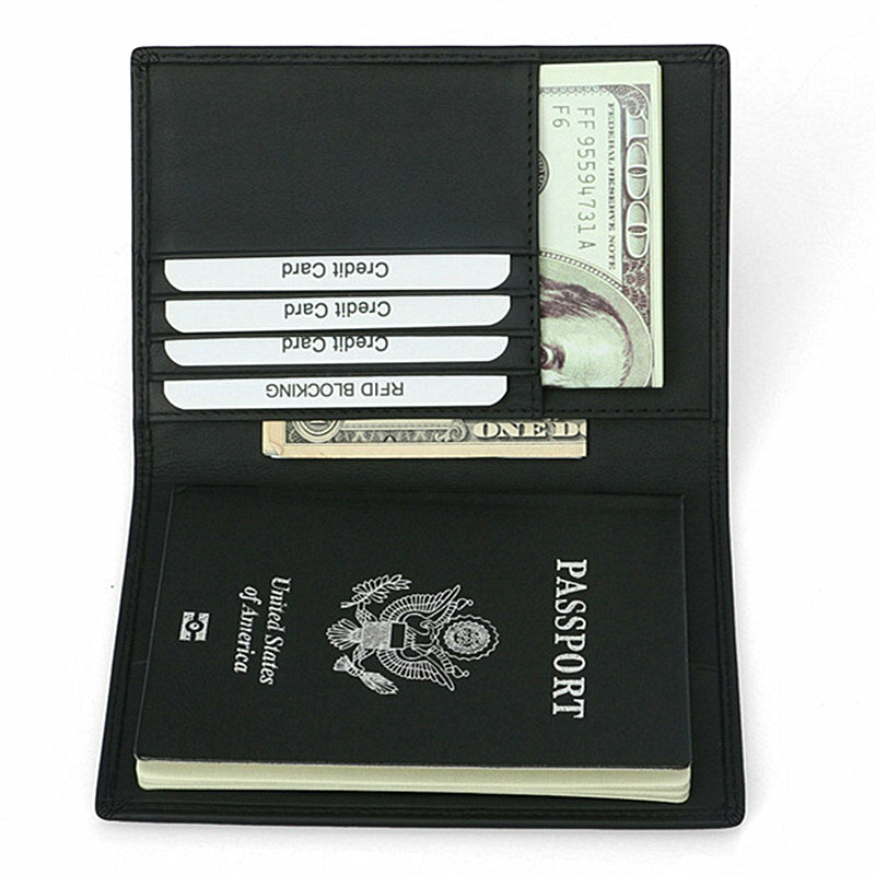 ZOVYVOL – portefeuille passeport en cuir 2019 véritable pour hommes et femmes, porte-cartes de crédit